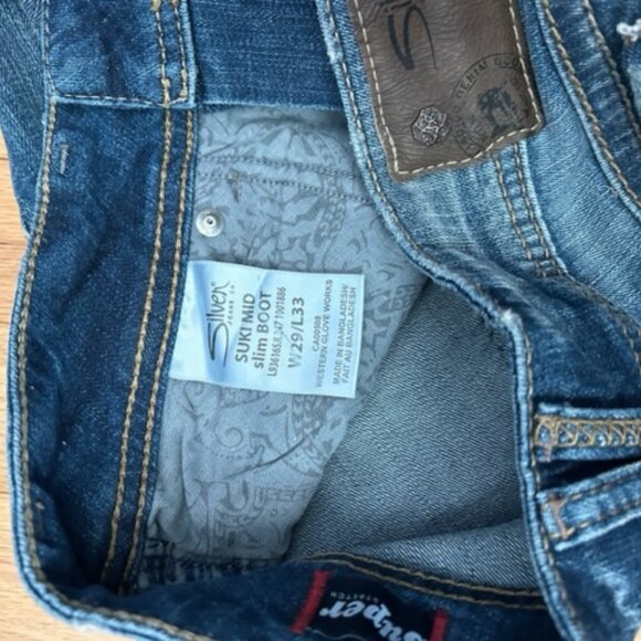 Silver Jeans (Suki Midrise, Slim Boot Cut) Size 29m Blue - Picture 5 of 5